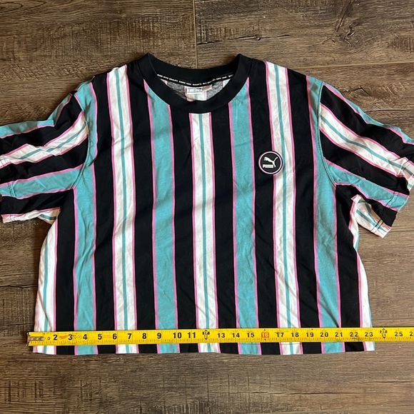 Retro Puma Cropped Striped Tshirt - Picture 5 of 6